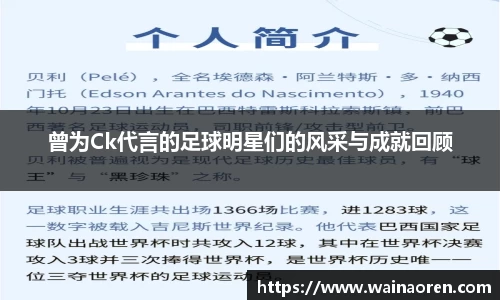 曾为Ck代言的足球明星们的风采与成就回顾
